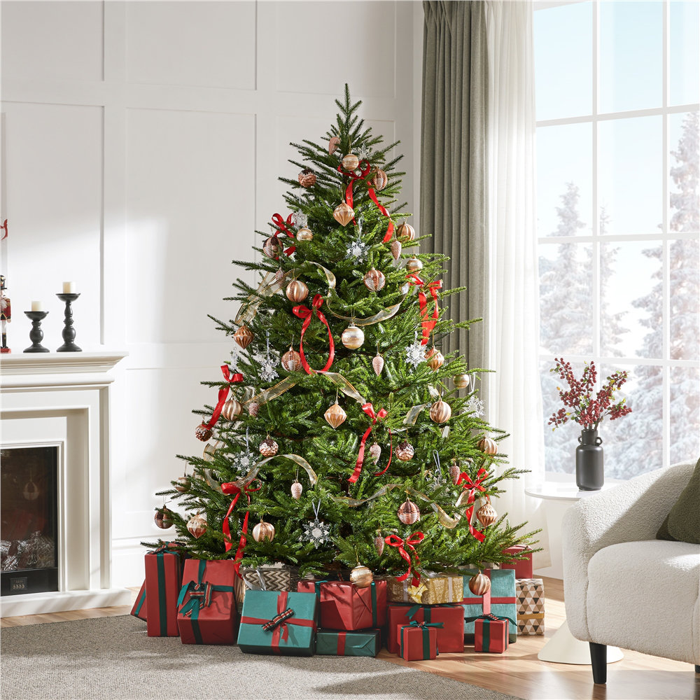 Pre-lit Artificial Christmas Tree with Multicolored LED Lights of 9 Light Modes The Holiday Aisle® 