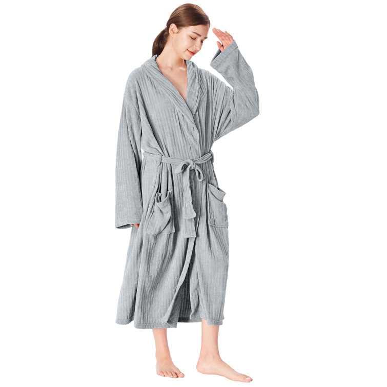 Eider & Ivory™ Dagenham Fleece Ankle Bathrobe With Pockets 