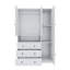 Armoire-penderie moderne blanche avec tiroirs et tablettes