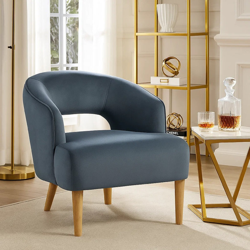 Chaise d'appoint Helena, Velours gris foncé