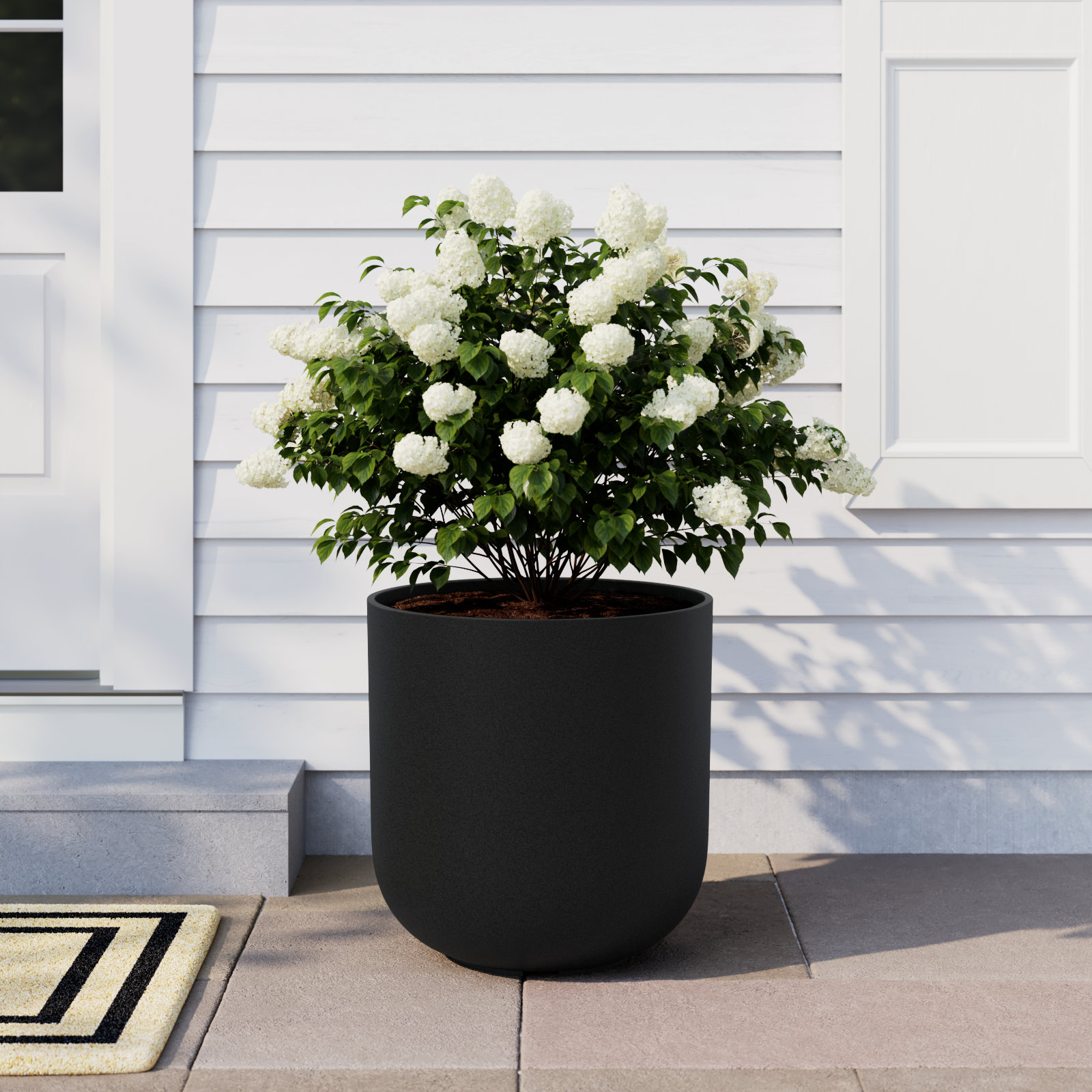 Mason Series Kona Planter, Black, 2, 19.75" H x 18.5" W x 18.5" D
