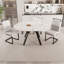 Ensemble de table de salle à manger extensible en MDF avec chaises modernes, style industriel pour la cuisine