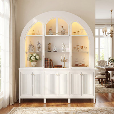 63" W Kitchen Pantry With Arched Huttch