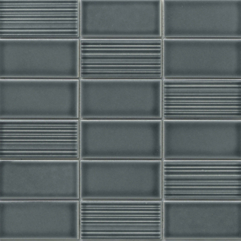 Nagara™ 11" x 11" Ceramic Grid Mosaic Tile, Gray