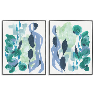  «Fluid Wavy Shapes», ensemble de 2 estampes numériques par June Erica Vess