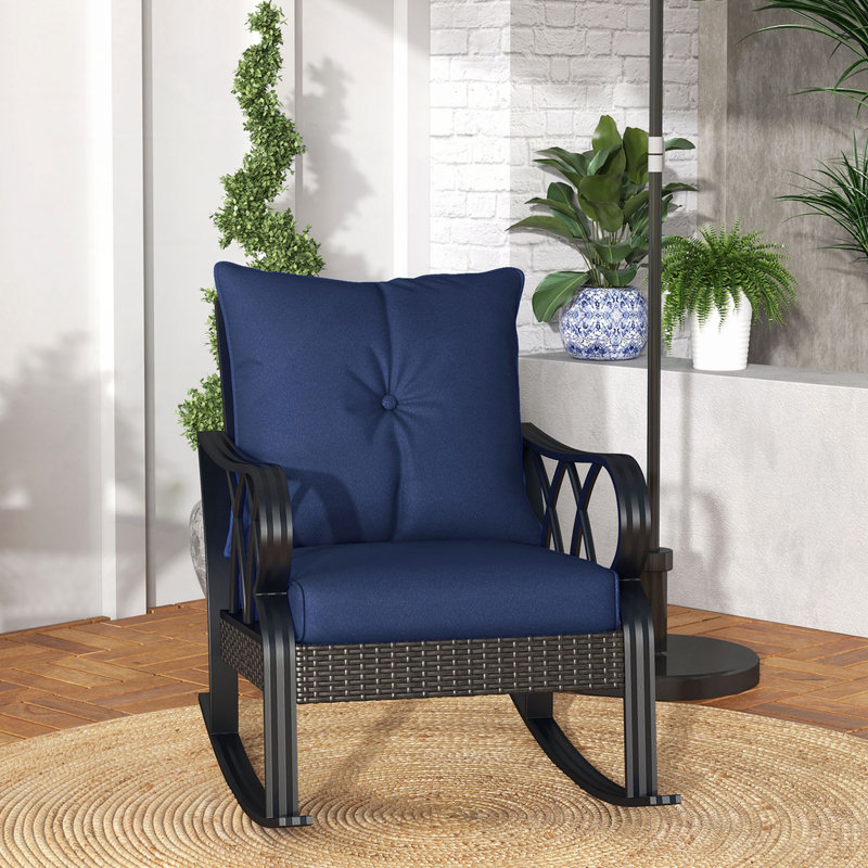 Chaise berçante pour l'extérieur, Bleu
