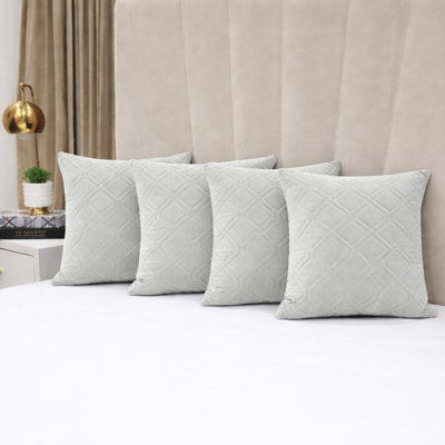 Luxury Diamond Velvet Cushion Covers Set Of 4 Soft Cushion Cases Sofa, Throw 