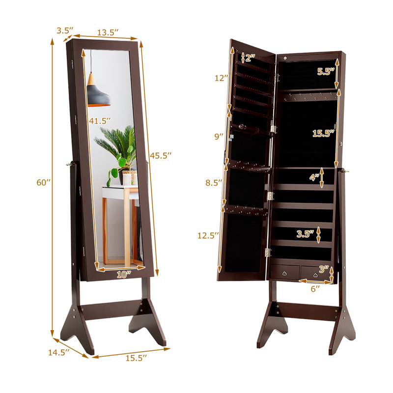 Armoire à bijoux avec miroir, Café
