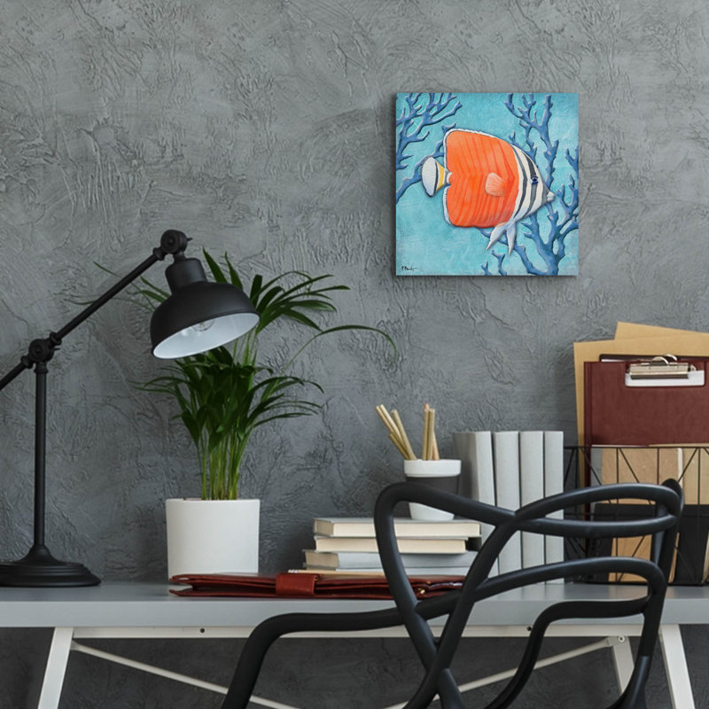 «Azure Tropical Fish IV» par Paul Brent, H 12 po x l 12 po x P 0,13 po