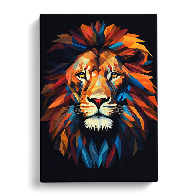 Lion Minimalism - Art Prints - Wrapped Canvas, 76cm H x 50cm W x 3cm D