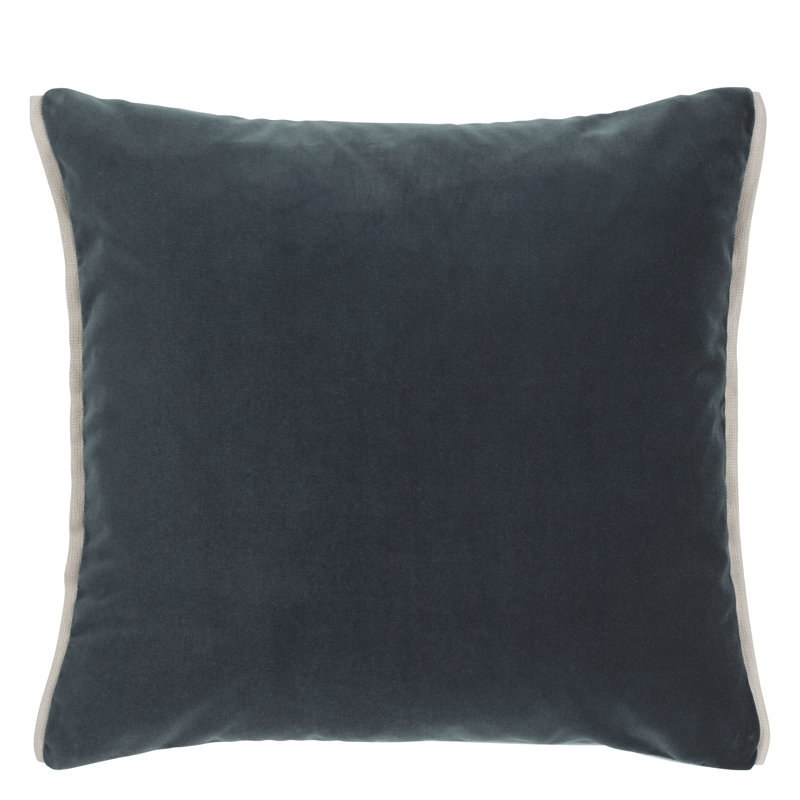 Varese Velvet Large Decorative Pillow , Granite & Platinum