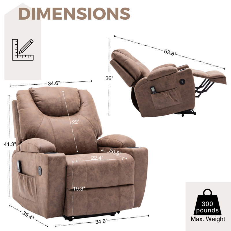 Fauteuil inclinable Jayace, Brun clair