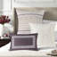 Ensemble de literie en jacquard luxueux 7 pièces, polyester mauve, décor de chambre moderne