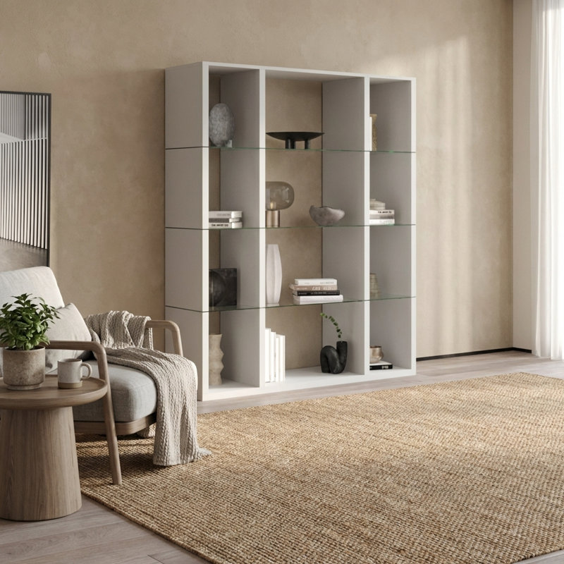 Catino 59.1" Bookcase with Matte Finish, White