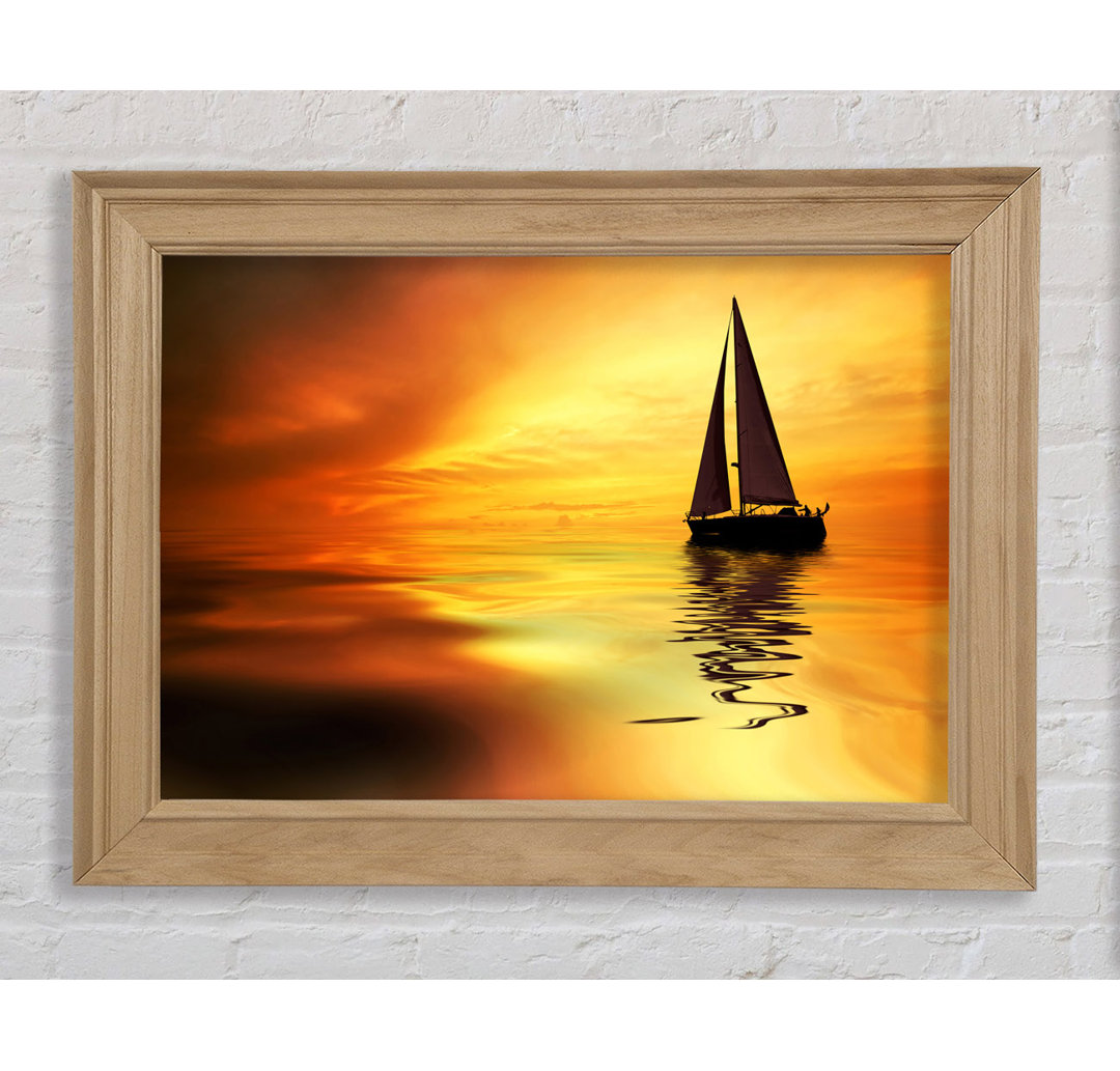 Gerahmtes Bild Sailboat Sunset 1