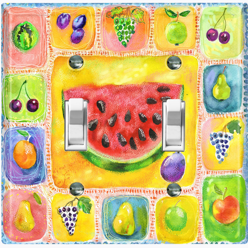 Plaque murale à 2 interrupteurs à bascule Fruit