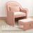 Velvet Barrel Chair Accent Chair with Footrest-111178579