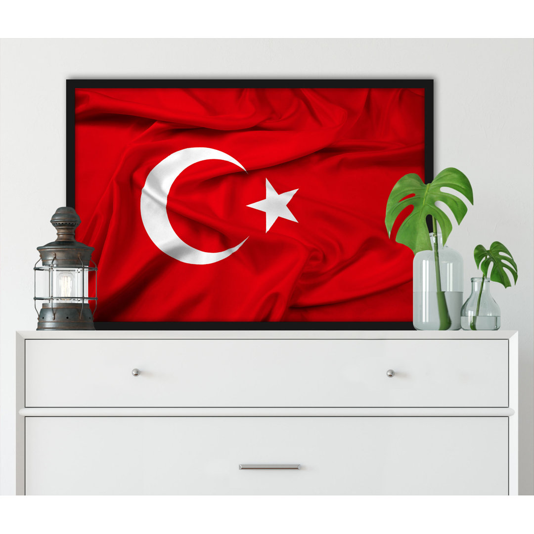 Gerahmtes Poster Türkische Flagge