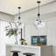 3 - Light Modern Dimmable Globe Keyari With Frosted White Glass Shade-434813721