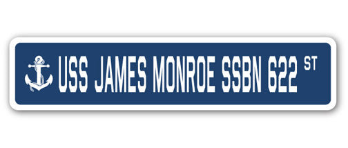 Plaque de rue en plastique robuste 62 po James Monroe SSBN 622