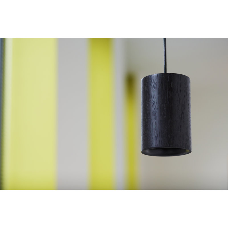 Solid 1 - Light LED Pendant, Black Stained Oak