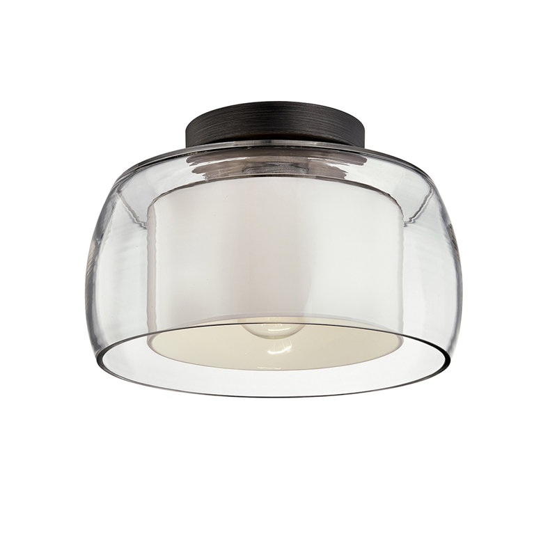 Plafonnier semi-encastré à 1 lumière Candace, H 7,75 po x l 12,5 po x P 12,5 po