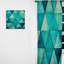 Triangles turquoise - Rideau à formes abstraites - Rideau abstrait obscurcissant - 1 panneau-107609618