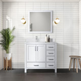 Jacques 36 in. W x 22 in. D Left Offset Bath Vanity, Faucet Set, & 34 in. Mirror