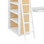 Lit mezzanine simple avec échelle, tablettes et bureau
