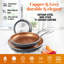 Gotham Steel Copper 3 Piece Nonstick Fry Pan Set - 8'',10'', And 12''