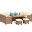 Canapé modulaire pour patio, ensemble de mobilier d'extérieur 6 pièces, ensemble de conversation pour mobilier d'extérieur
