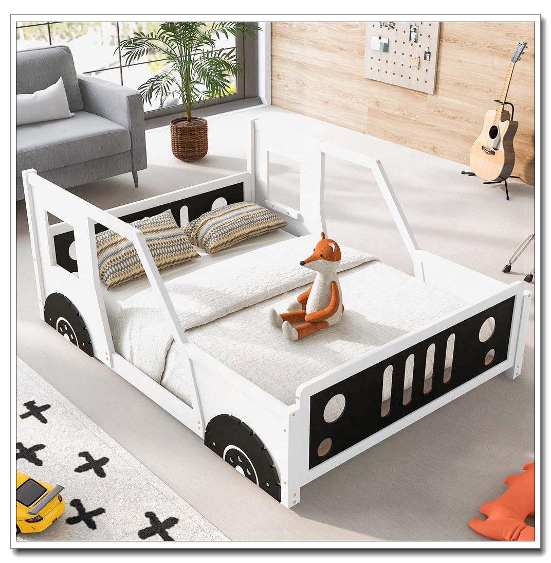Zoomie Kids Car-Shaped Platform Bed with Wheels | Wayfair