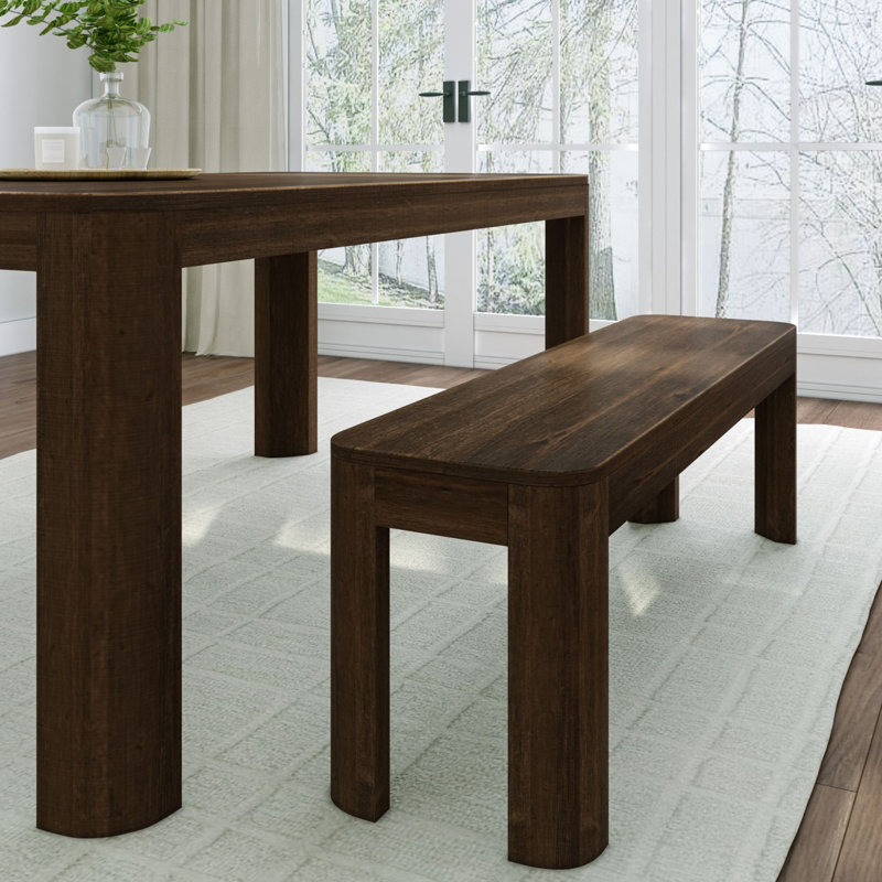 Spero 58" Solid Wood Bench, Walnut