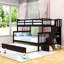 Lit superposé simple au-dessus d'un lit double avec lit gigogne simple-1340919348