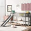 Lit simple mezzanine bas, gris et coulissant pour un lit de chambre à coucher luxueux avec délice amovible-1198177375-1198177360