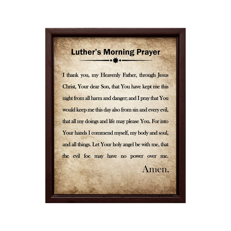 Luther's Morning Prayer, Canvas, 12"H x 16"W, Brown Framed