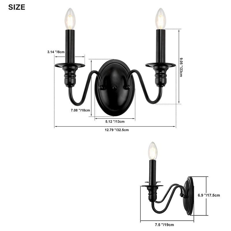 Cathyrn 2-Light Dammable Candle Wall Light