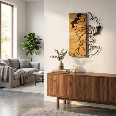 Zola Carved Wood Silhouette Wall Art