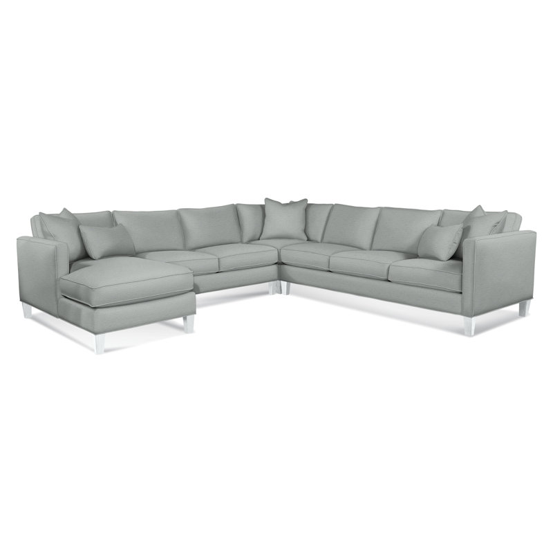 Sectional, Brown Geometric, 0456-33, Left Hand Facing, Frost White