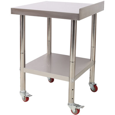 Heavy Duty Stainless Steel Prep Table with Backsplash & Adjustable Undershelf