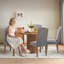 Chaise parsons capitonnée en lin rembourré-1032295277