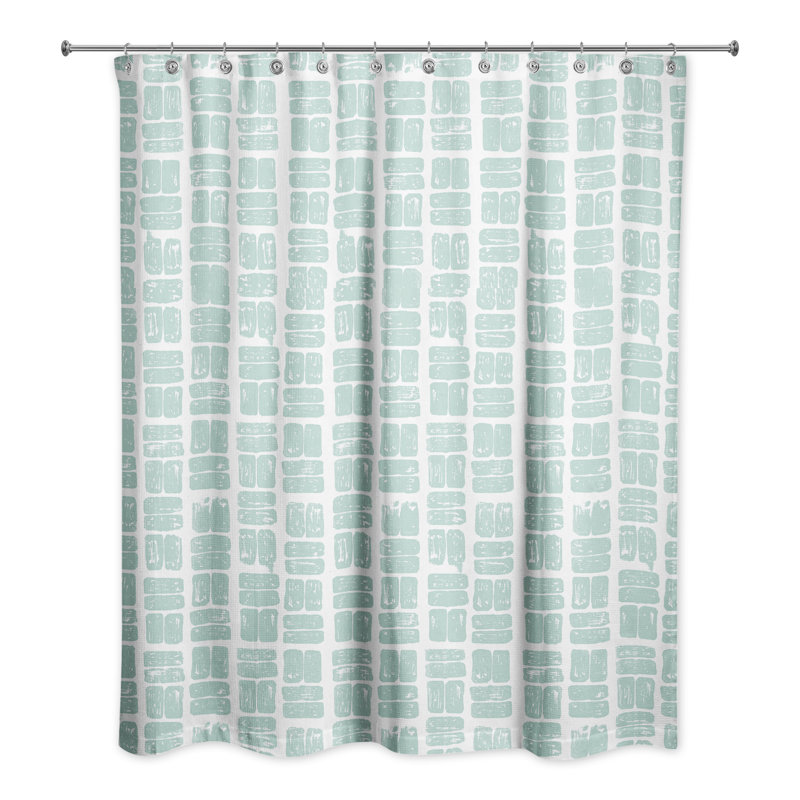Perine Abstract Shower Curtain, Mint