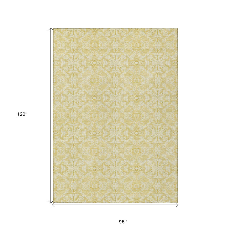 Tapis intérieur lavable 8 pi x 10 pi ivoire Medallion