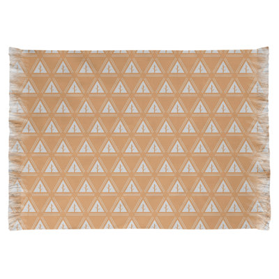 Tapis orange classique à motif d'arbres minimalistes