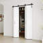 Porte de grange pliante moderne en bois manufacturé en forme de K avec quincaillerie incluse-110354641