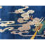 Tapis antique en laine beige et bleu marine Art Deco