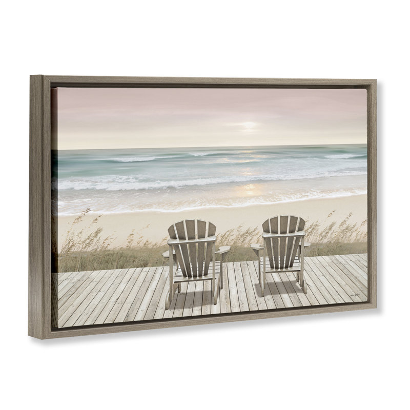 Cadre flottant à regarder le pastel au coucher du soleil, design par Amber Sterling, Cadre flottant orme Montalcino