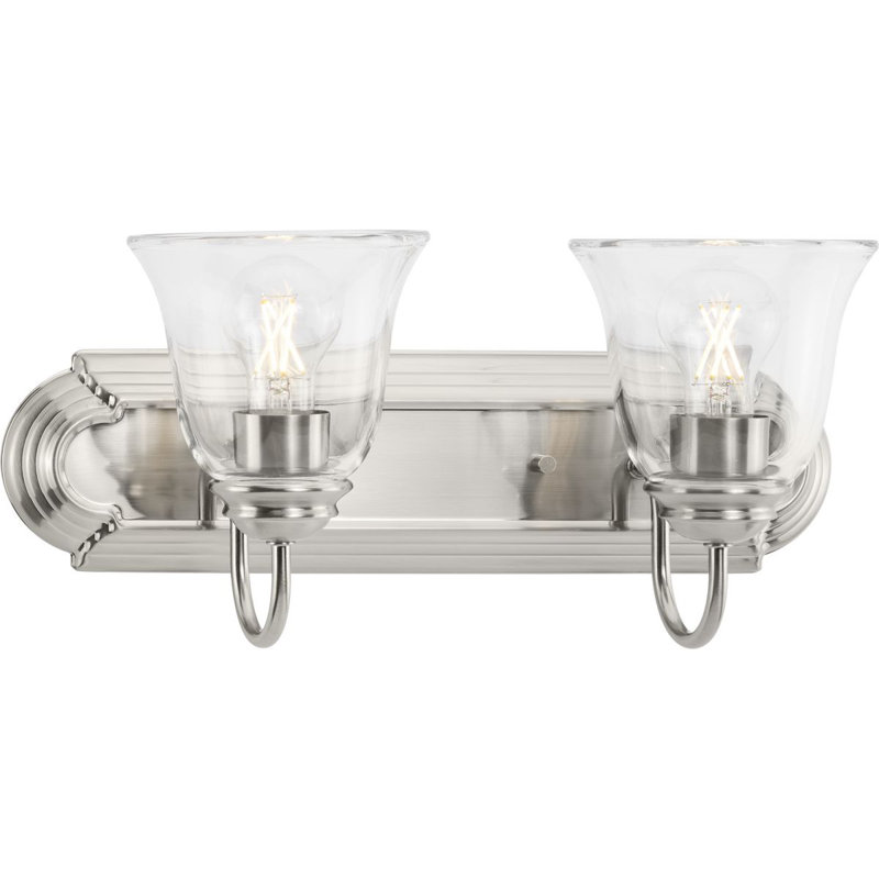 Éclairage pour meuble-lavabo transitionnel 2 lumières, Argent