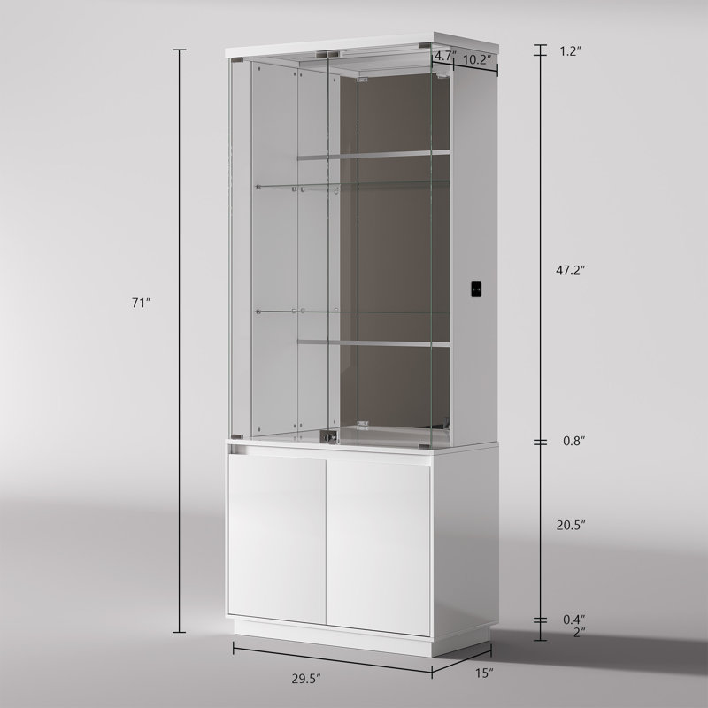 71'' Tall Wine Cabinets With Tri-Color Sensor Light, White