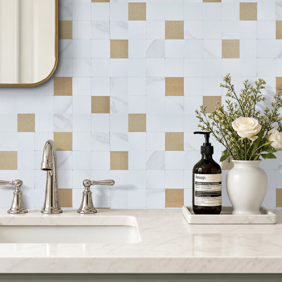 10Pcs Self-Adhesive Marble Wall Tile Stickers